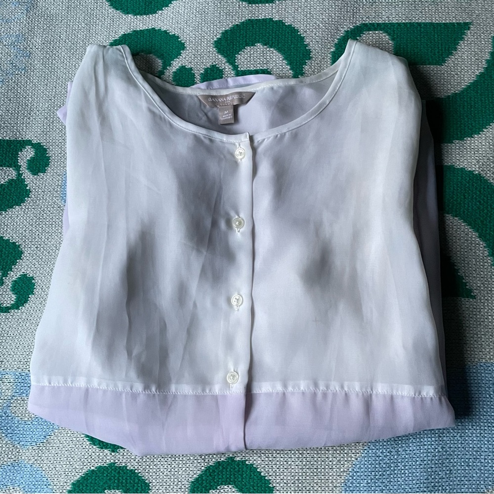 Lilac and white Banana republic blouse